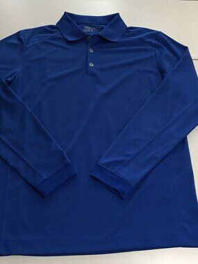 Nike Golf Dri-FIT Men's Small Blue Long Sleeve Polo Shirt Performance